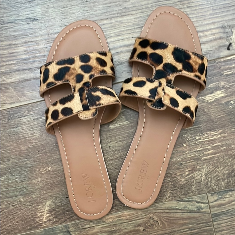 J. Crew Animal Print Slide Sandals
